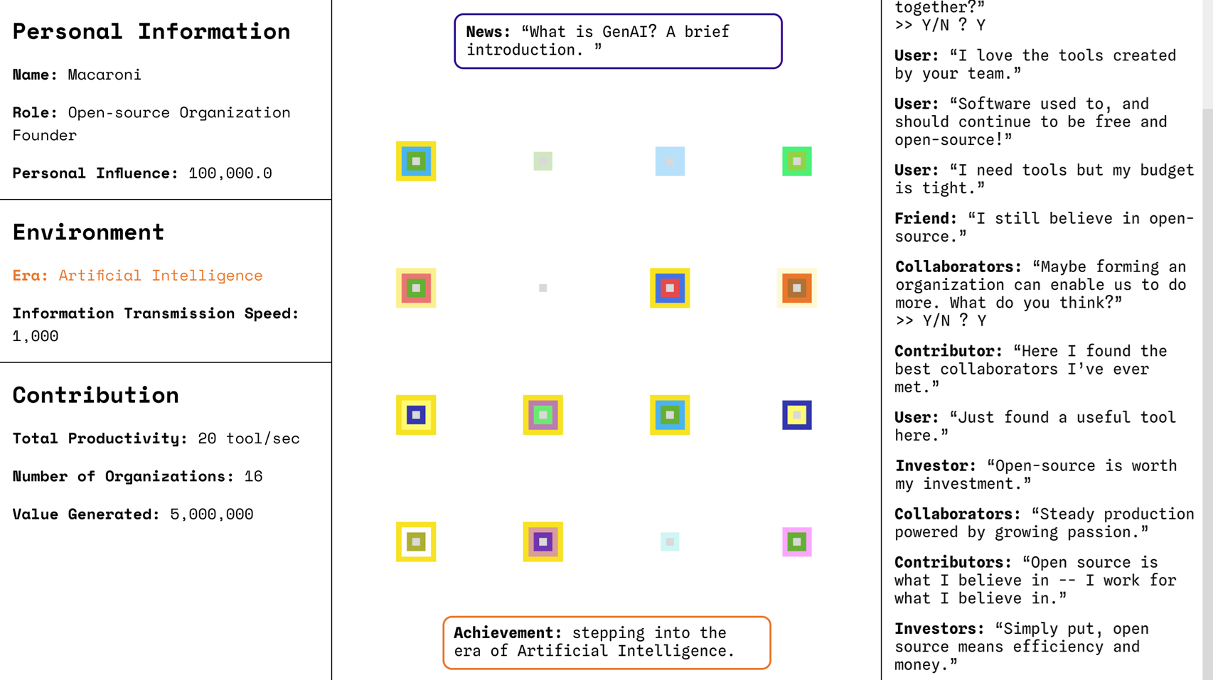 Prototype image of the previous interface.