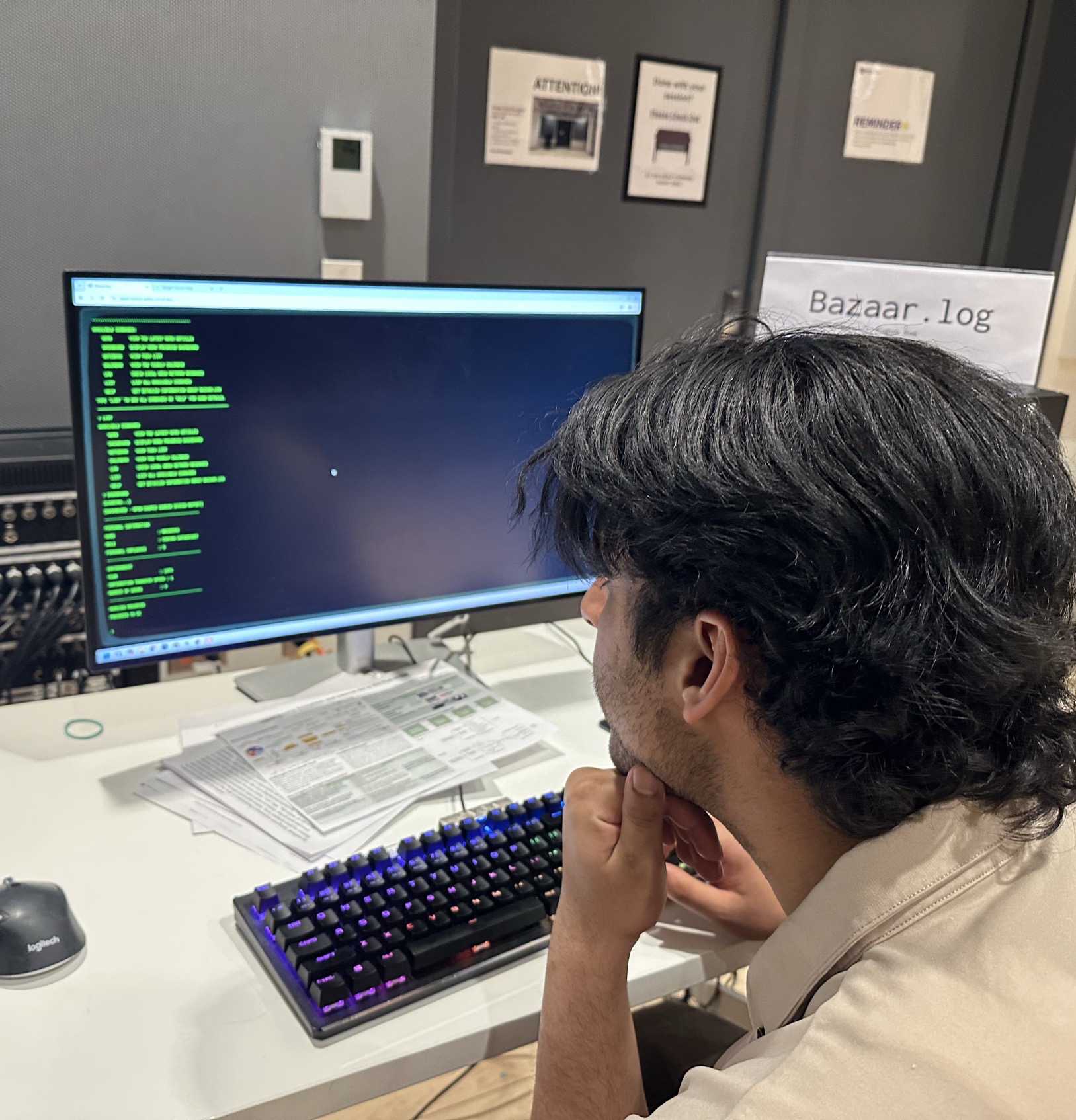 A player looking at the game screen.
