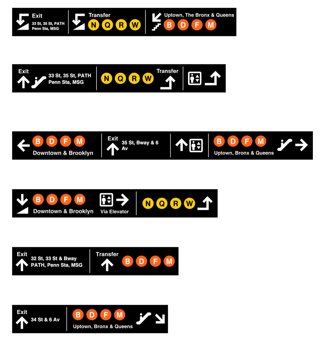 Screenshot overhead signs redesign 1st version.